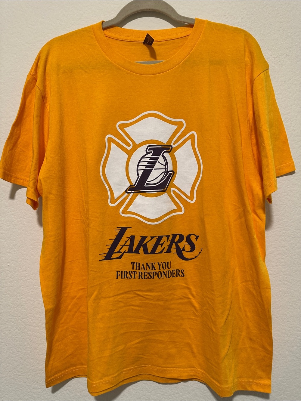 Men's Lakers Gold 'Thank You First Responders' T-Shirt